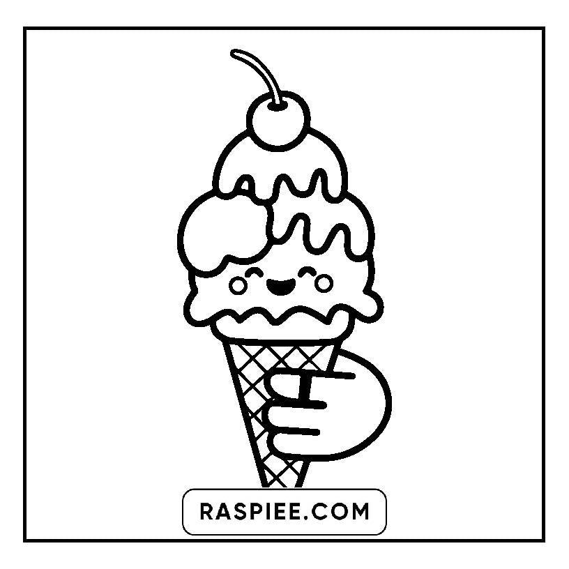 115 Bold and Easy Kawaii Food Coloring Pages