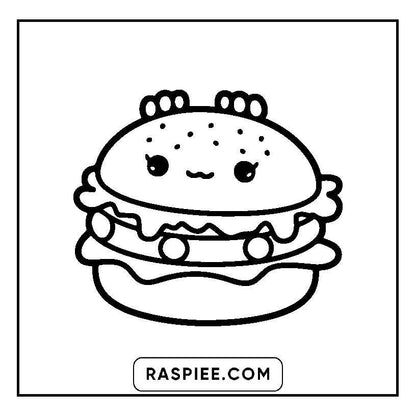 115 Bold and Easy Kawaii Food Coloring Pages