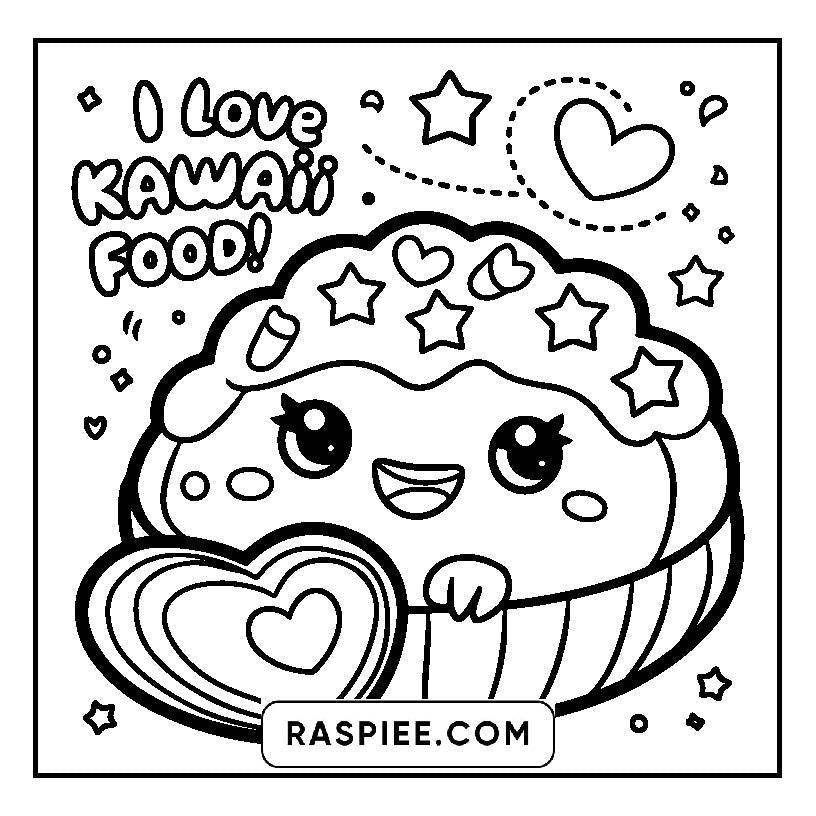 115 Bold and Easy Kawaii Food Coloring Pages