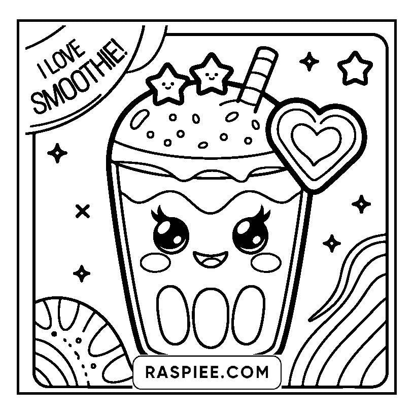 115 Bold and Easy Kawaii Food Coloring Pages