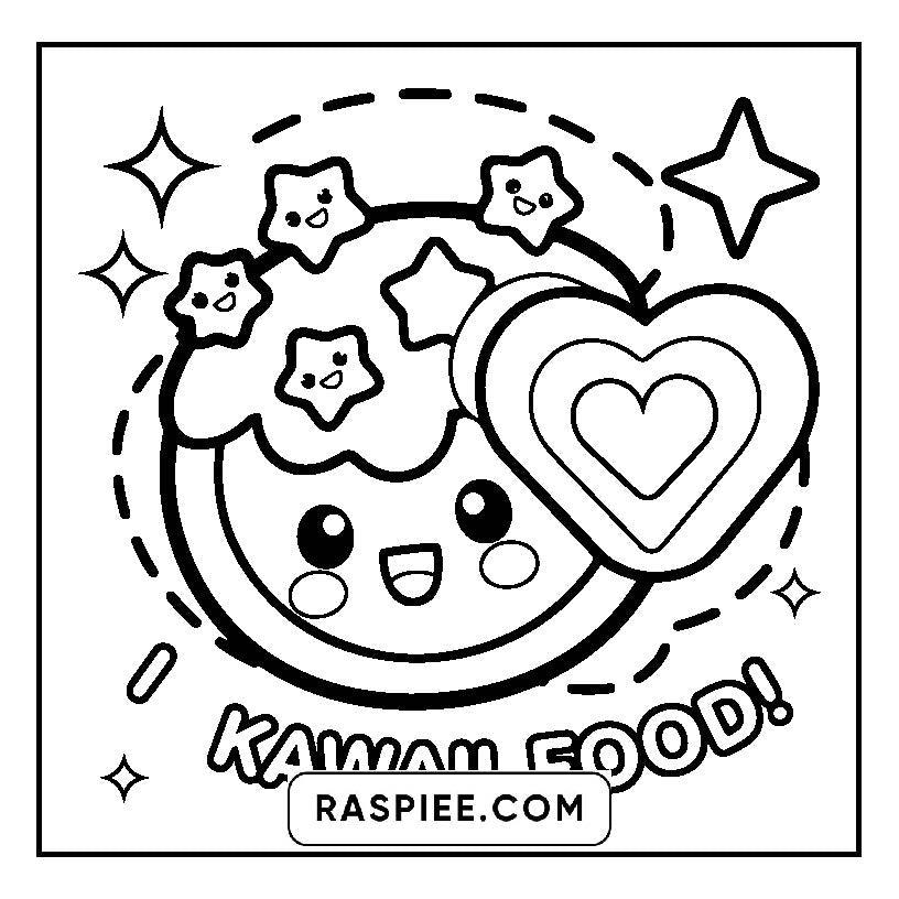 115 Bold and Easy Kawaii Food Coloring Pages