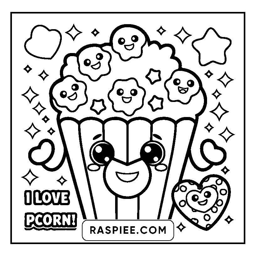 115 Bold and Easy Kawaii Food Coloring Pages