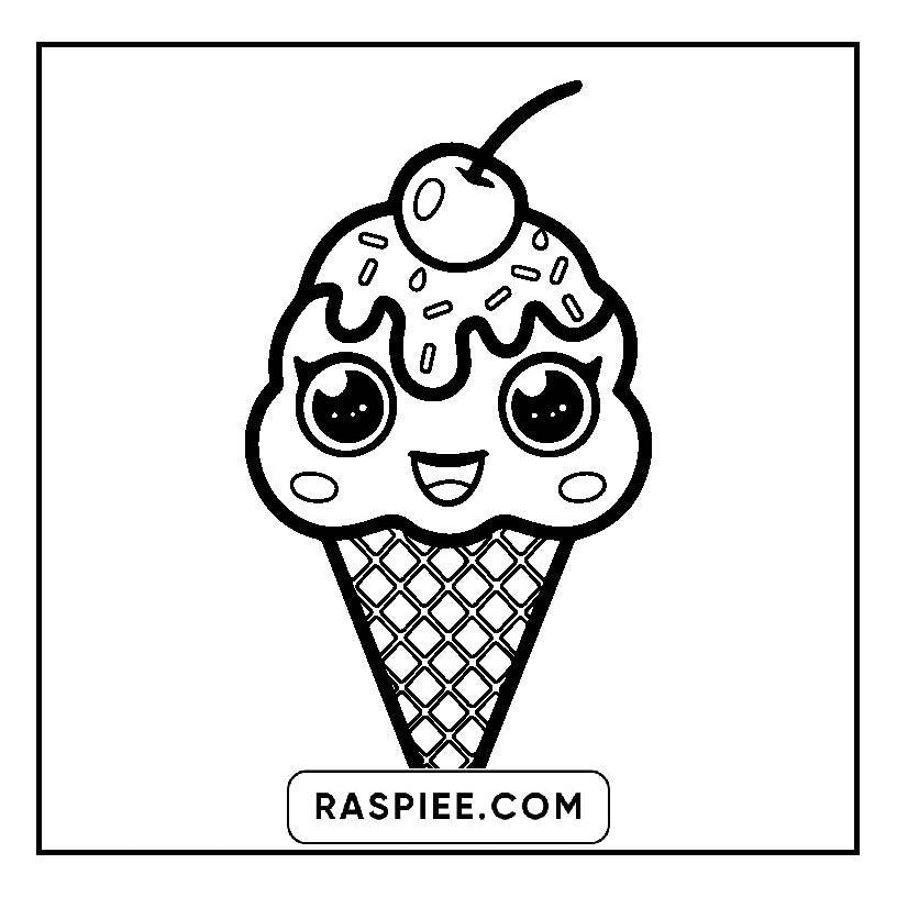 115 Bold and Easy Kawaii Food Coloring Pages