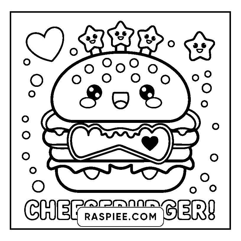 115 Bold and Easy Kawaii Food Coloring Pages