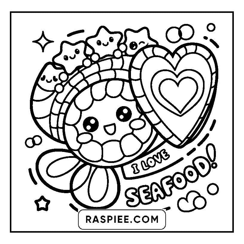 115 Bold and Easy Kawaii Food Coloring Pages