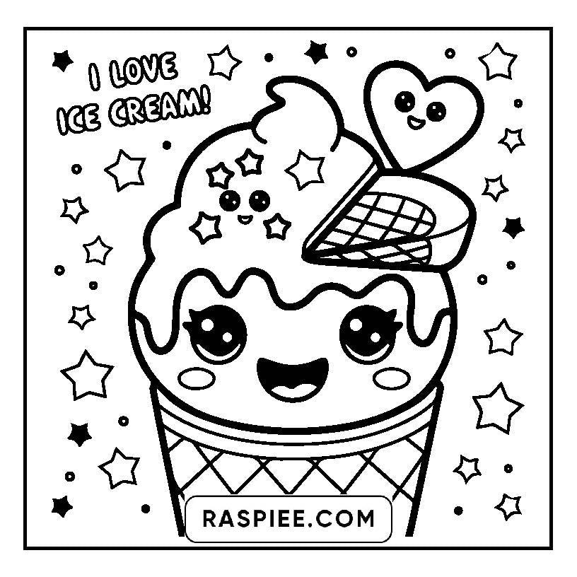 115 Bold and Easy Kawaii Food Coloring Pages