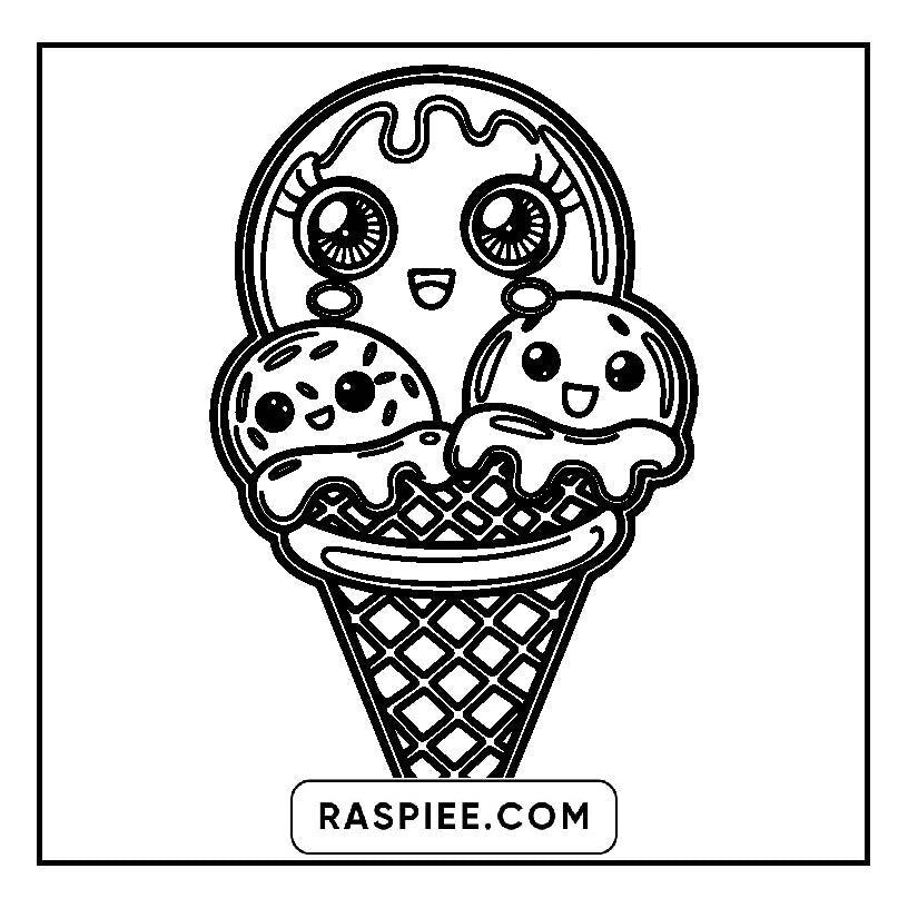 115 Bold and Easy Kawaii Food Coloring Pages