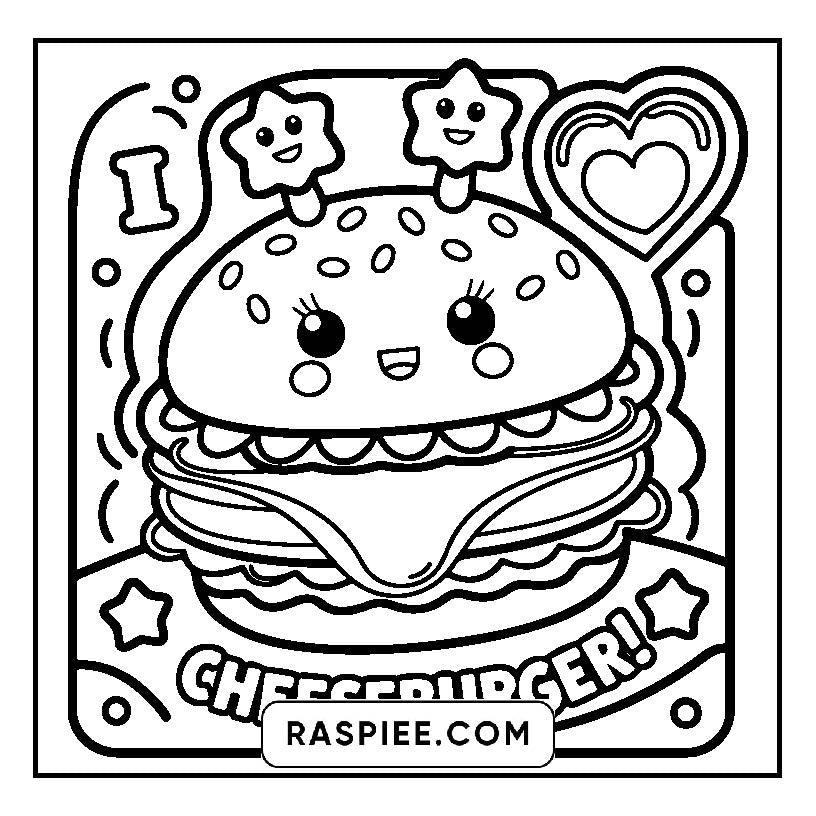 115 Bold and Easy Kawaii Food Coloring Pages