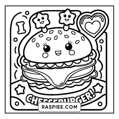 115 Bold and Easy Kawaii Food Coloring Pages