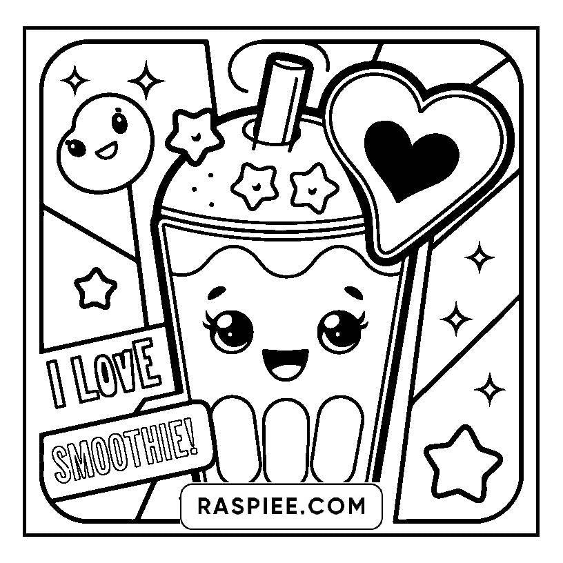 115 Bold and Easy Kawaii Food Coloring Pages