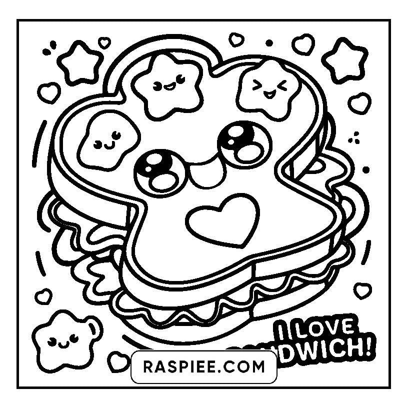 115 Bold and Easy Kawaii Food Coloring Pages