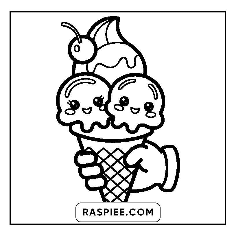 115 Bold and Easy Kawaii Food Coloring Pages