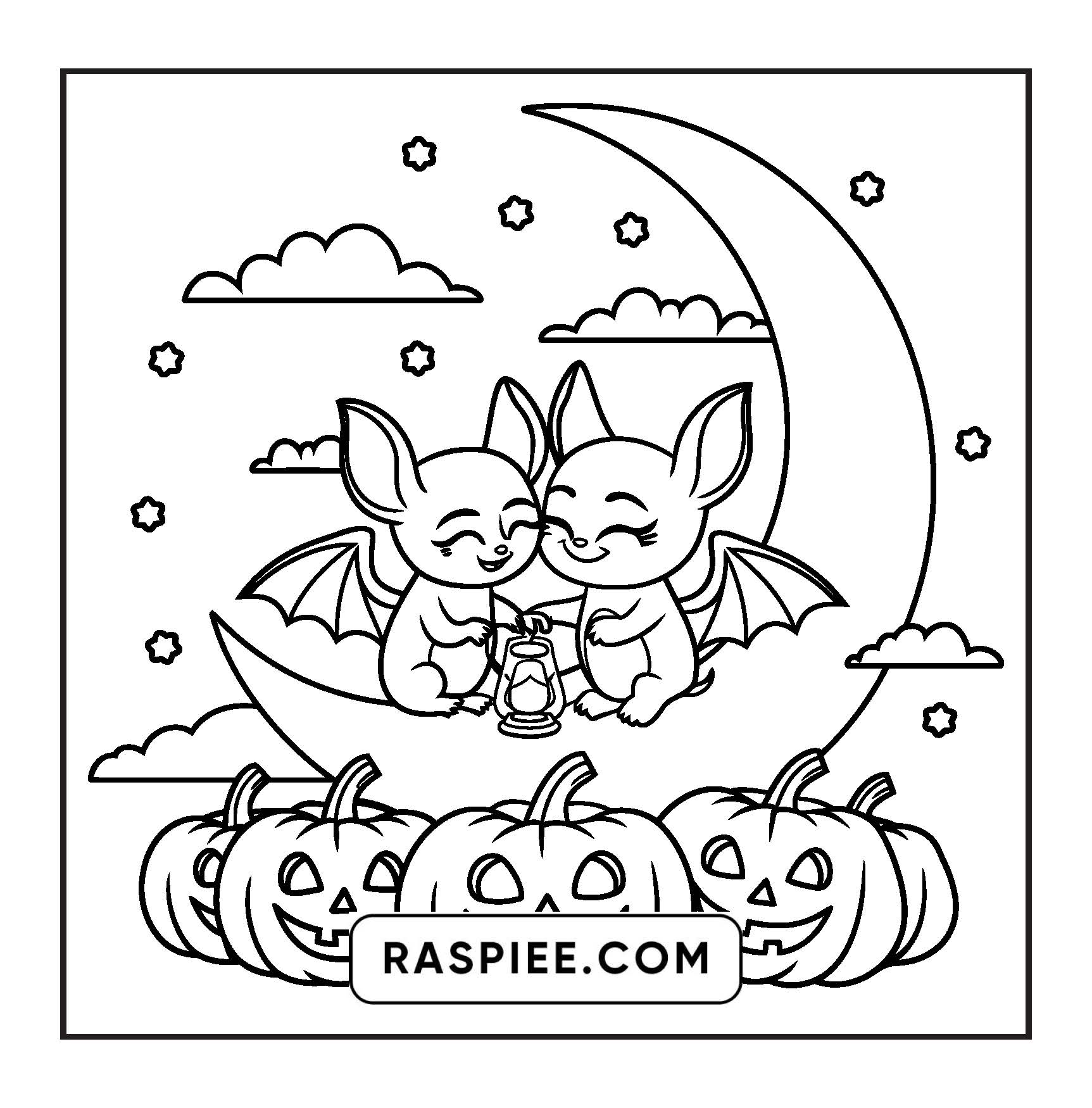 117 Bold and Easy Spooky Besties Halloween Coloring Pages