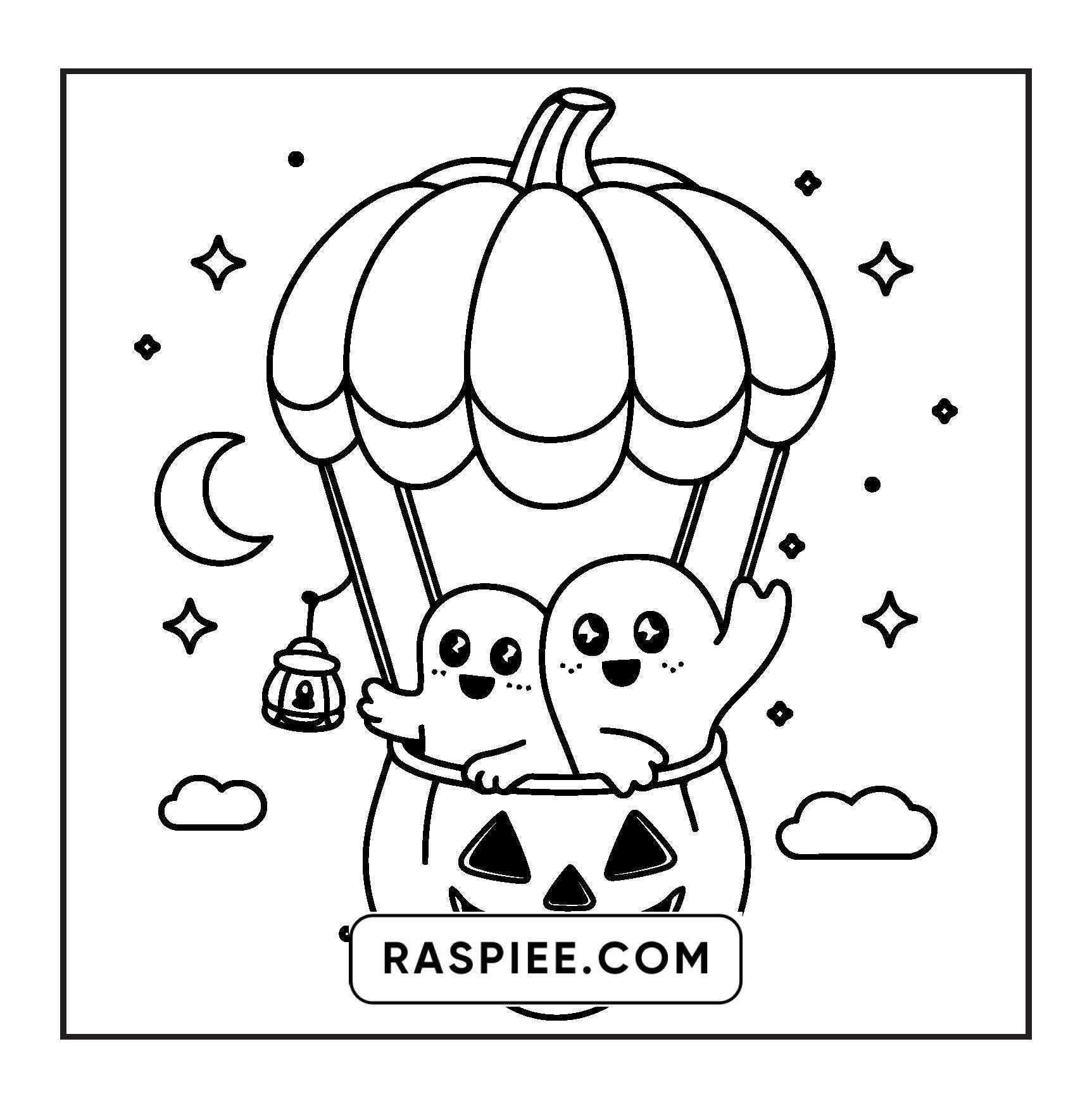 117 Bold and Easy Spooky Besties Halloween Coloring Pages