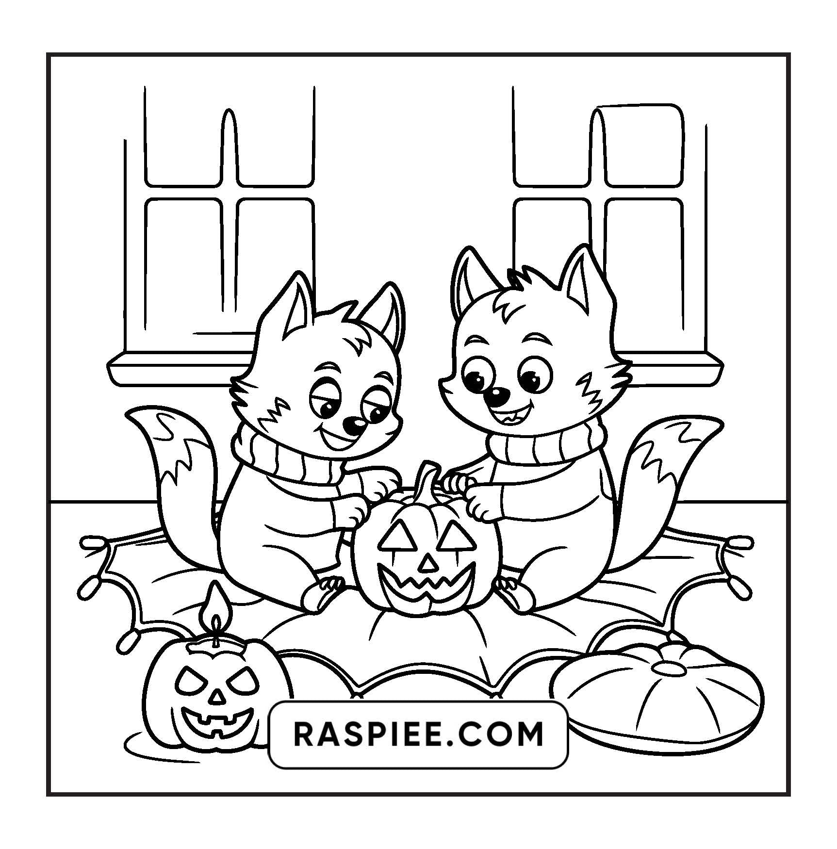 117 Bold and Easy Spooky Besties Halloween Coloring Pages