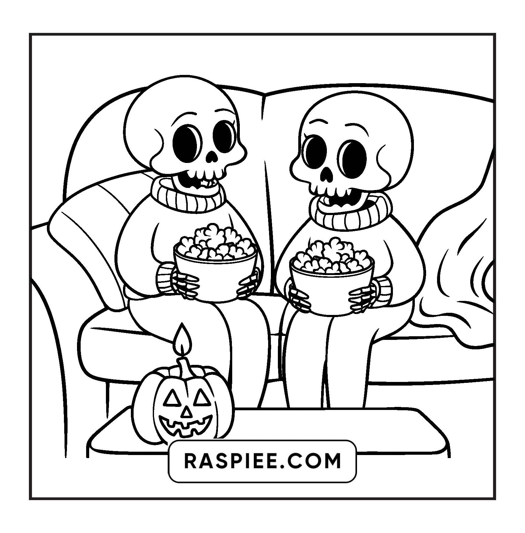 117 Bold and Easy Spooky Besties Halloween Coloring Pages
