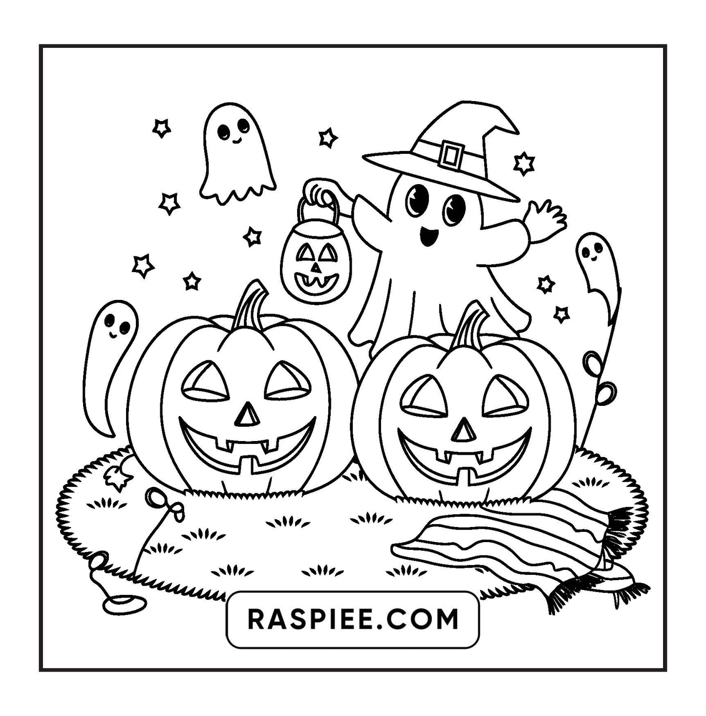 117 Bold and Easy Spooky Besties Halloween Coloring Pages