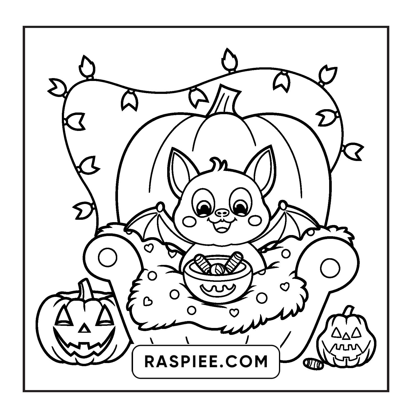 117 Bold and Easy Spooky Besties Halloween Coloring Pages