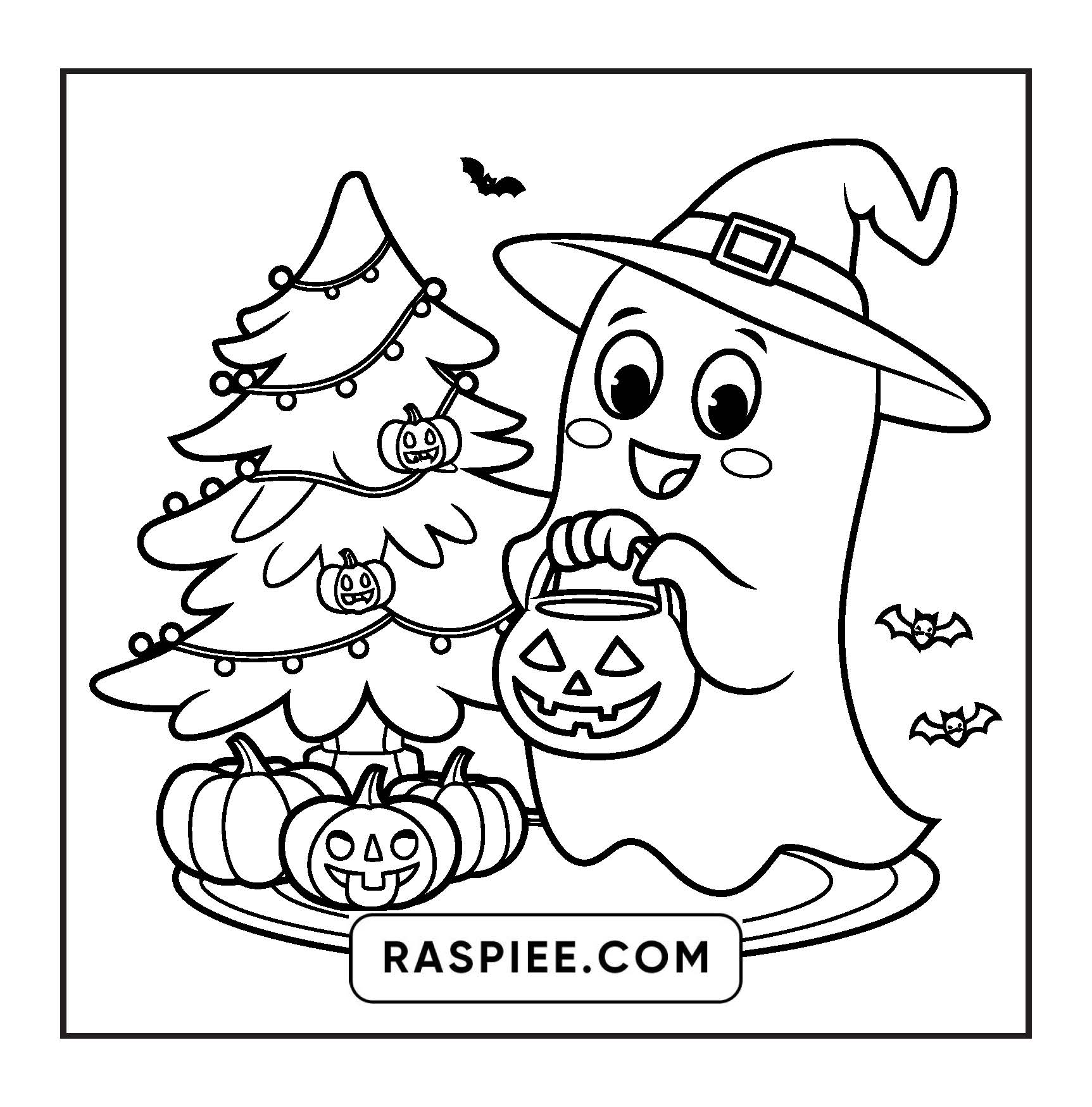 117 Bold and Easy Spooky Besties Halloween Coloring Pages