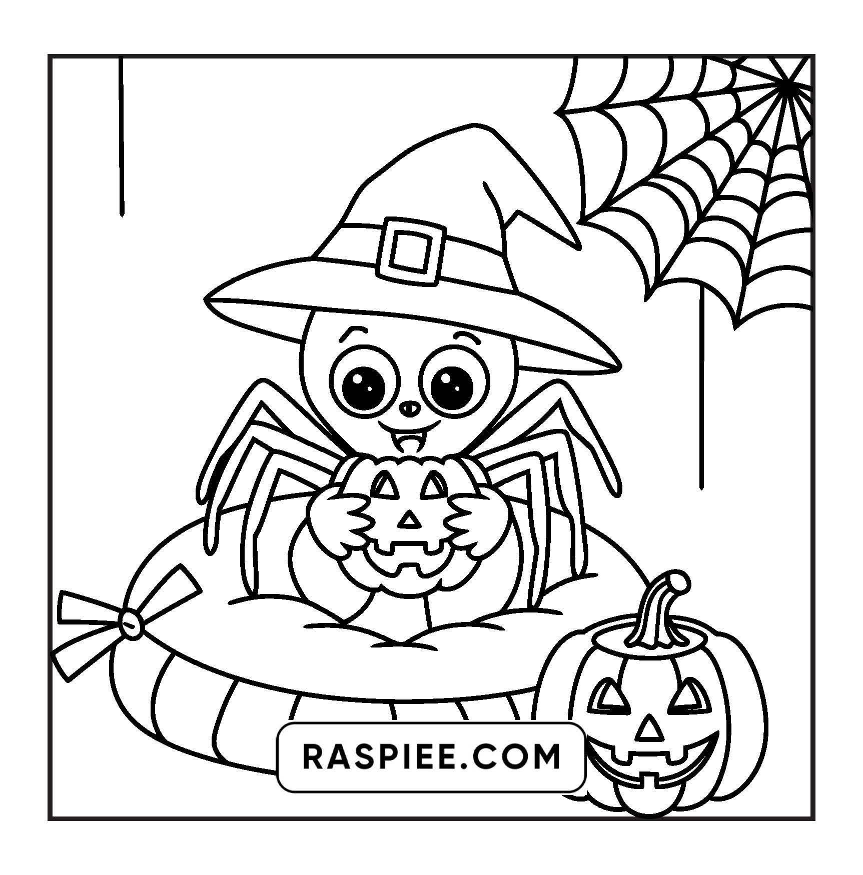 117 Bold and Easy Spooky Besties Halloween Coloring Pages
