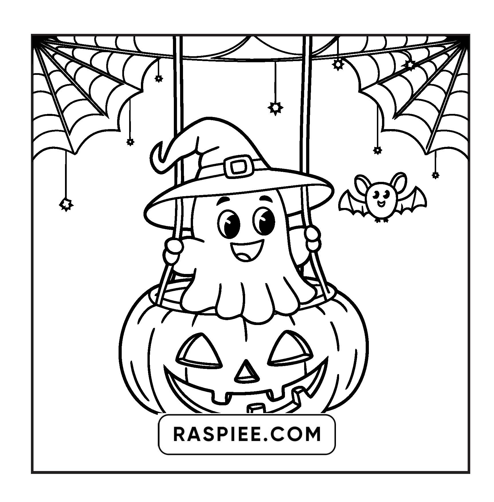 117 Bold and Easy Spooky Besties Halloween Coloring Pages