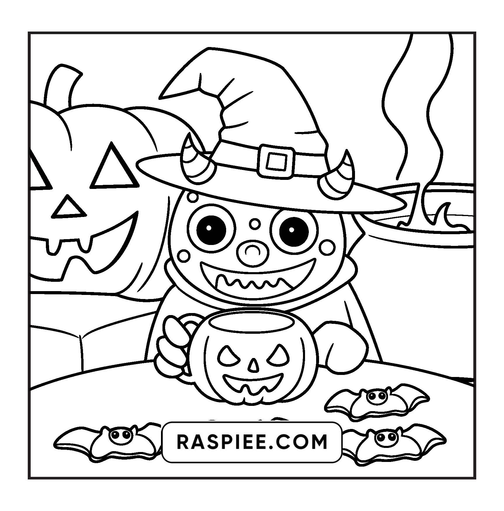 117 Bold and Easy Spooky Besties Halloween Coloring Pages