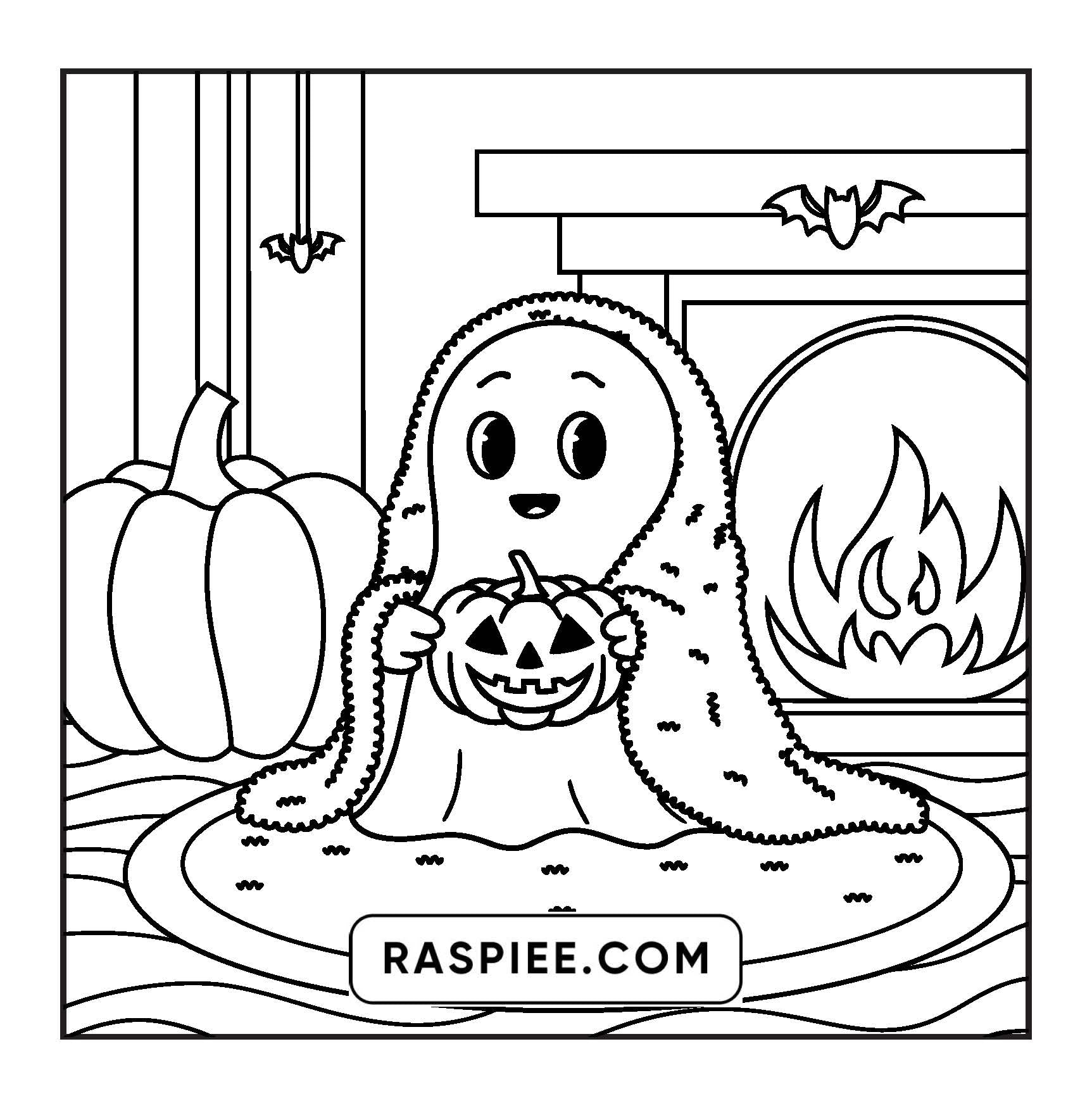 117 Bold and Easy Spooky Besties Halloween Coloring Pages