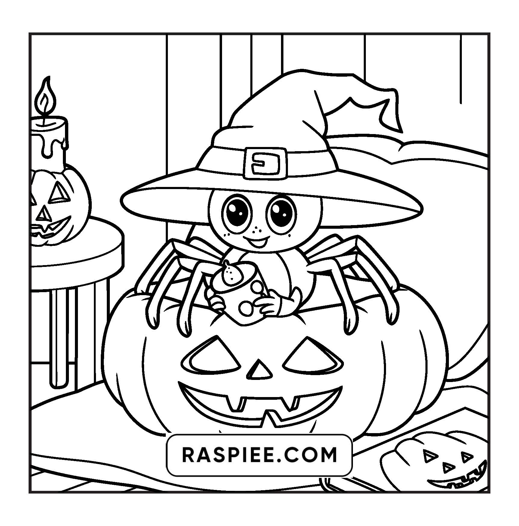 117 Bold and Easy Spooky Besties Halloween Coloring Pages