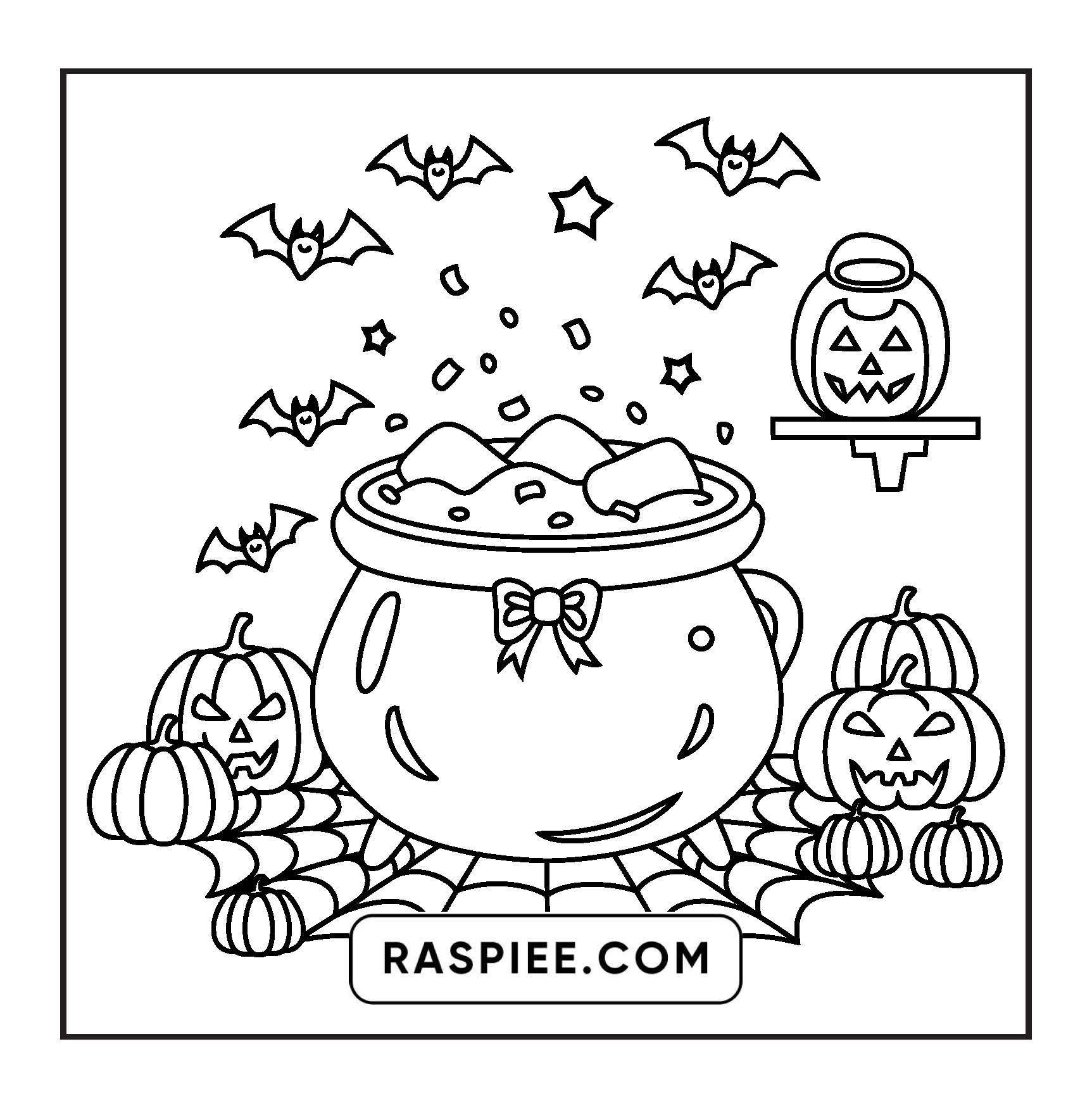 117 Bold and Easy Spooky Besties Halloween Coloring Pages