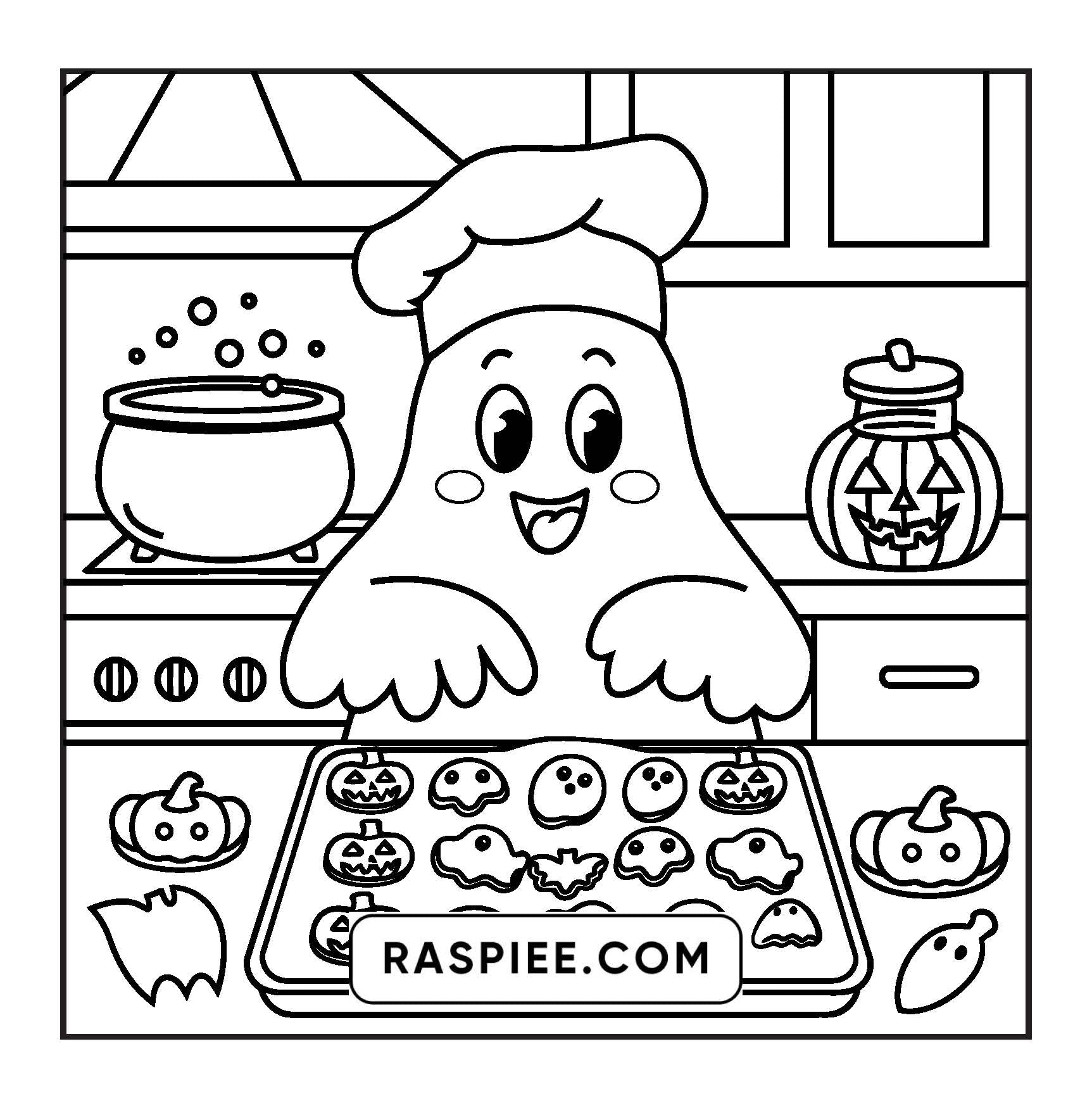 117 Bold and Easy Spooky Besties Halloween Coloring Pages