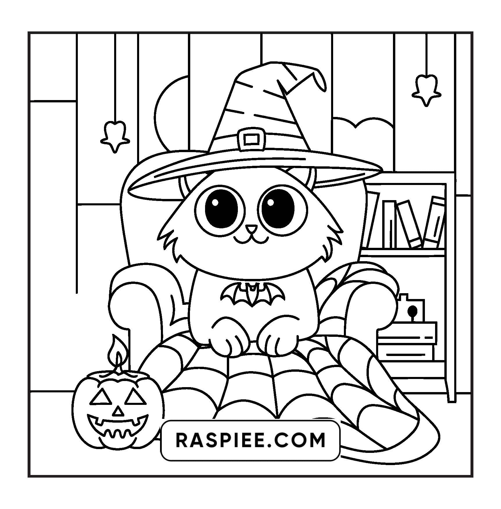 117 Bold and Easy Spooky Besties Halloween Coloring Pages