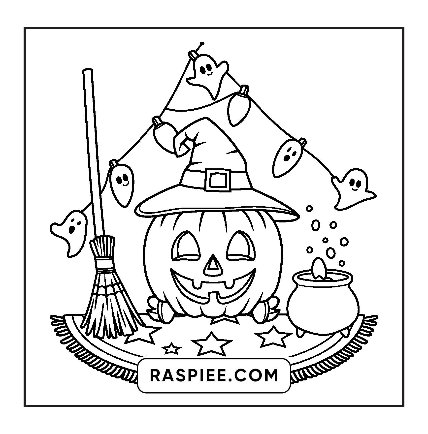117 Bold and Easy Spooky Besties Halloween Coloring Pages