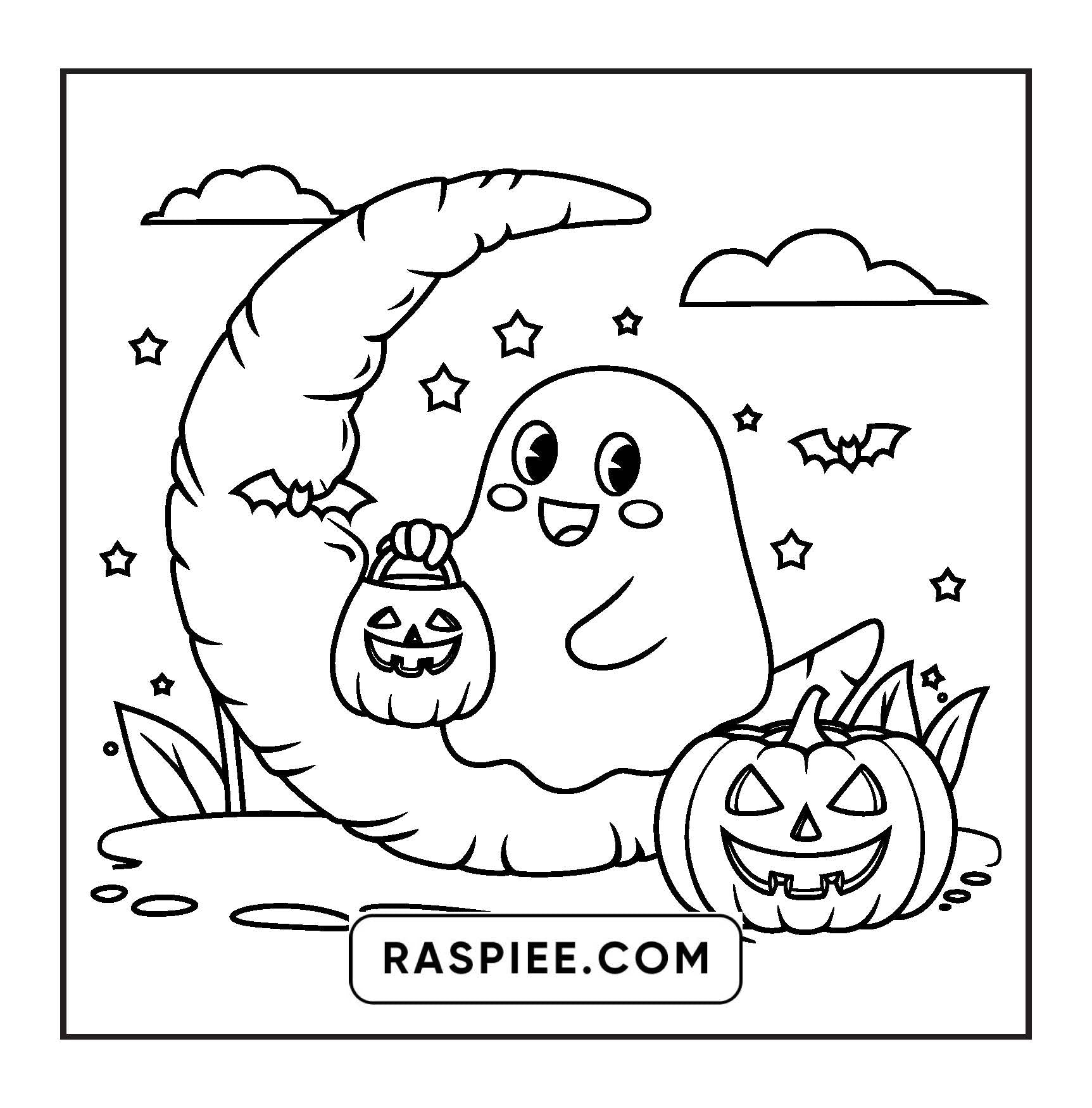 117 Bold and Easy Spooky Besties Halloween Coloring Pages