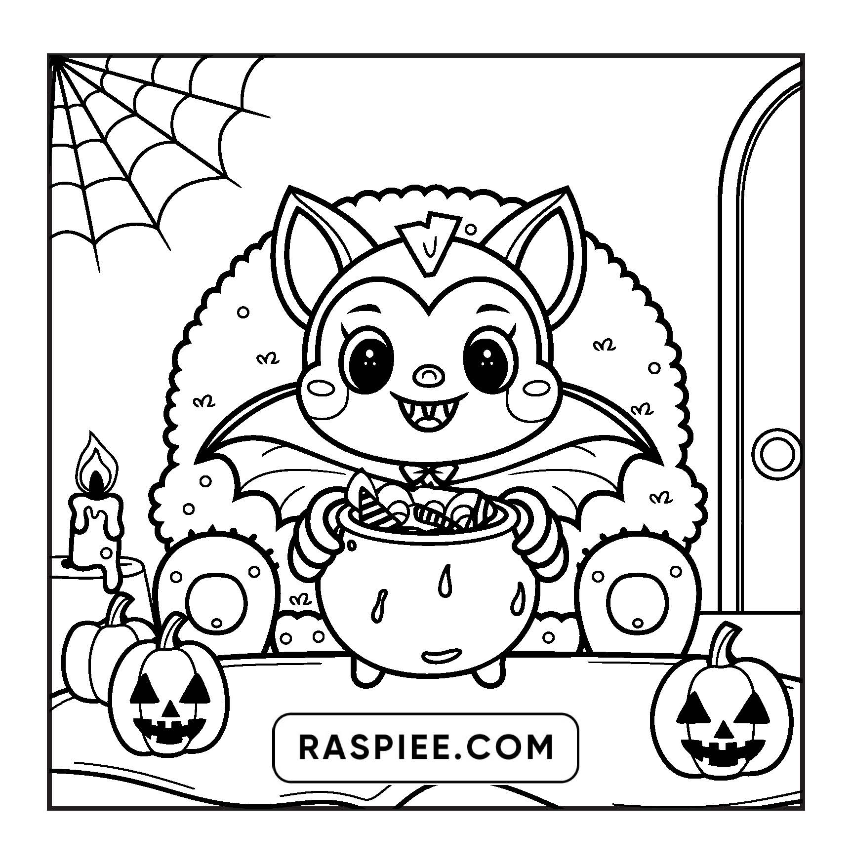 117 Bold and Easy Spooky Besties Halloween Coloring Pages