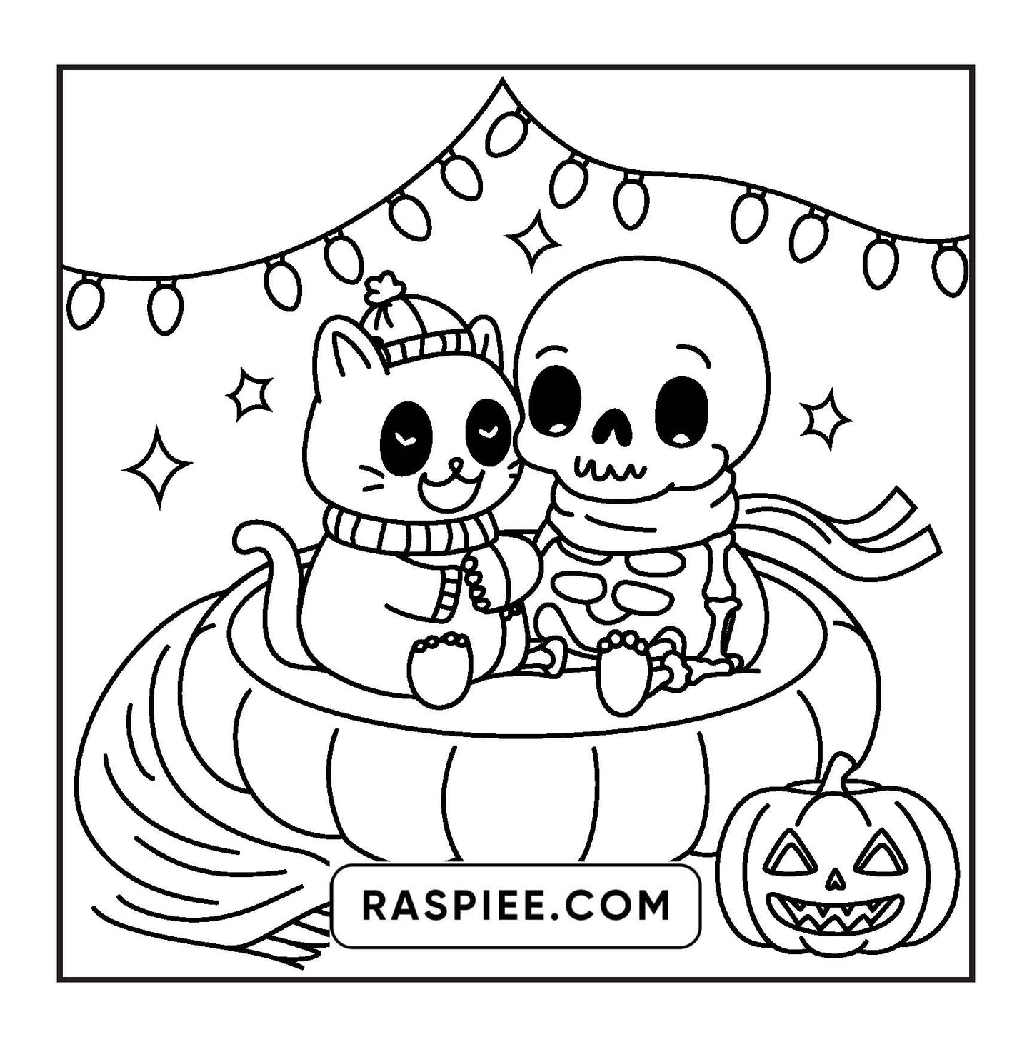 117 Bold and Easy Spooky Besties Halloween Coloring Pages