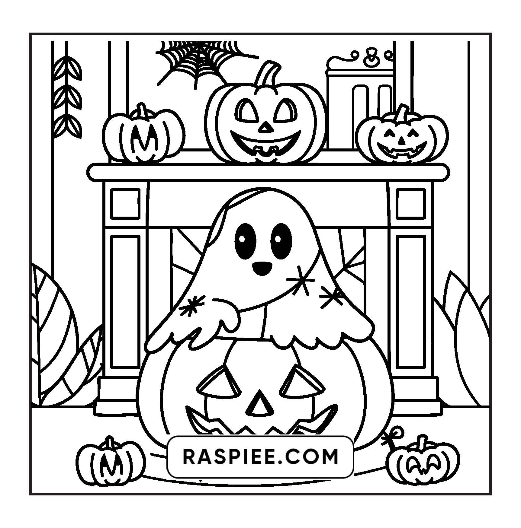 117 Bold and Easy Spooky Besties Halloween Coloring Pages