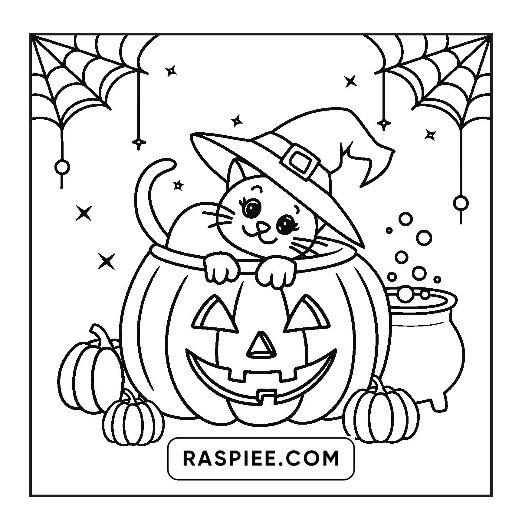 117 Bold and Easy Spooky Besties Halloween Coloring Pages