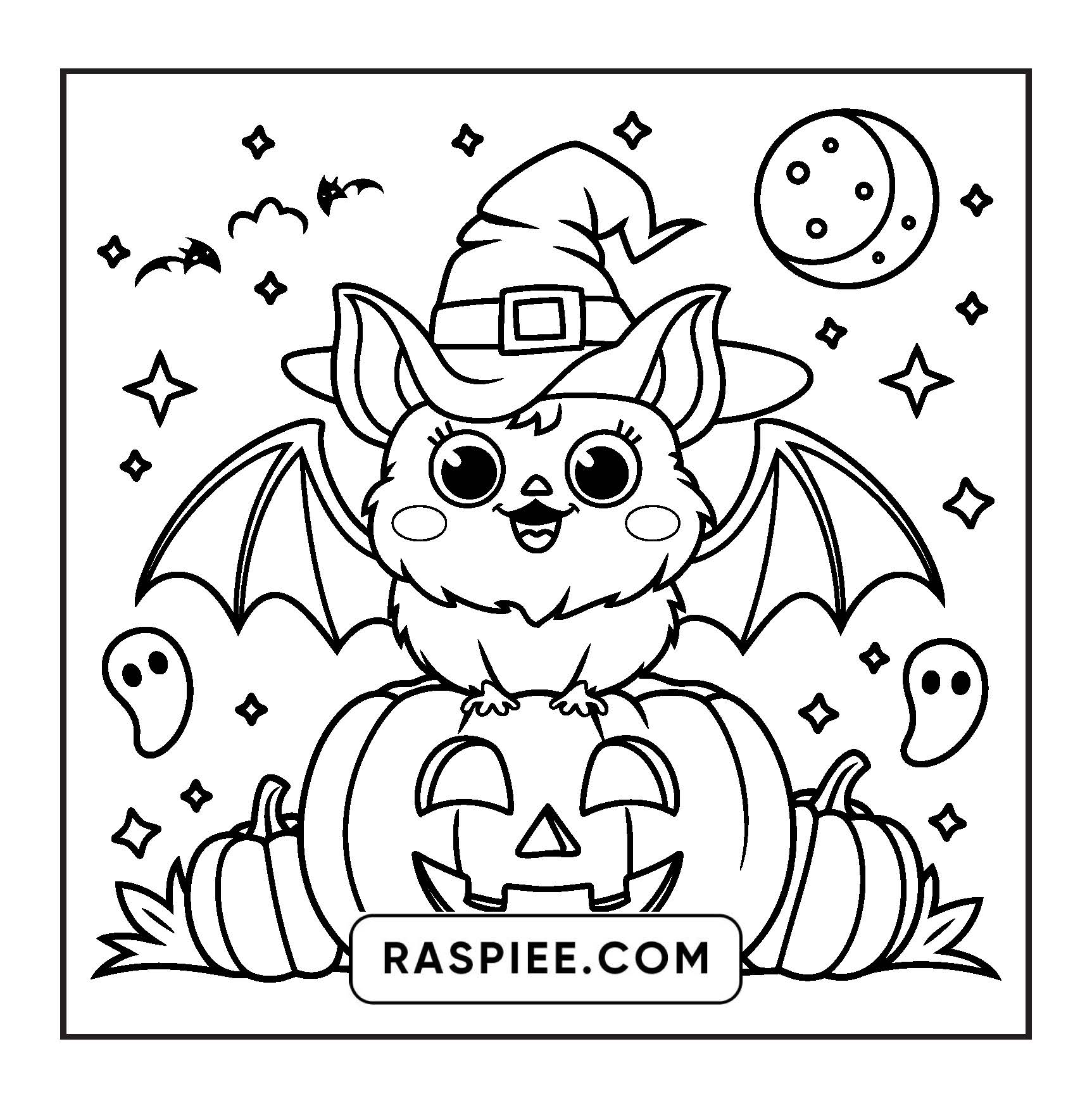 117 Bold and Easy Spooky Besties Halloween Coloring Pages