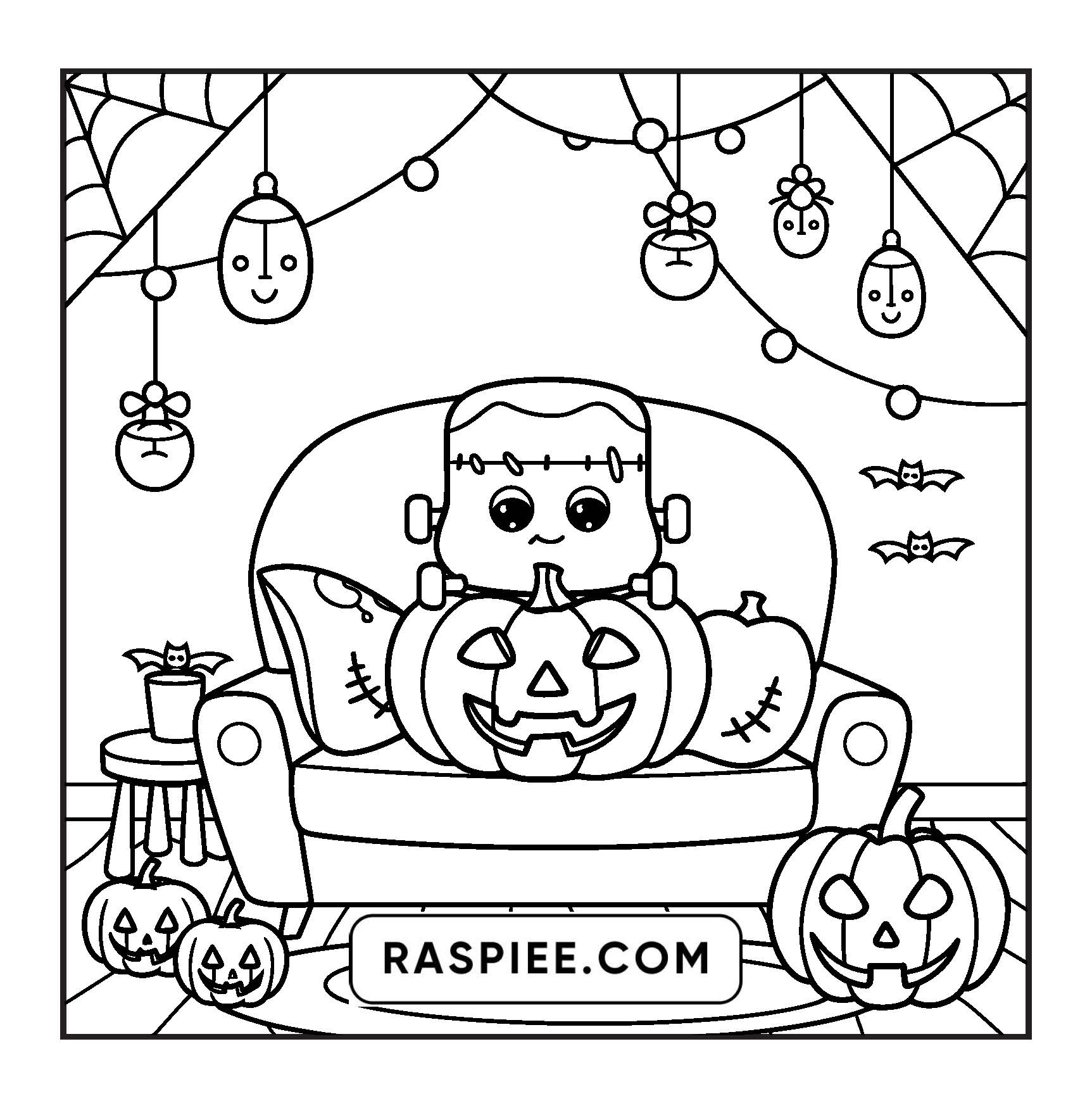 117 Bold and Easy Spooky Besties Halloween Coloring Pages