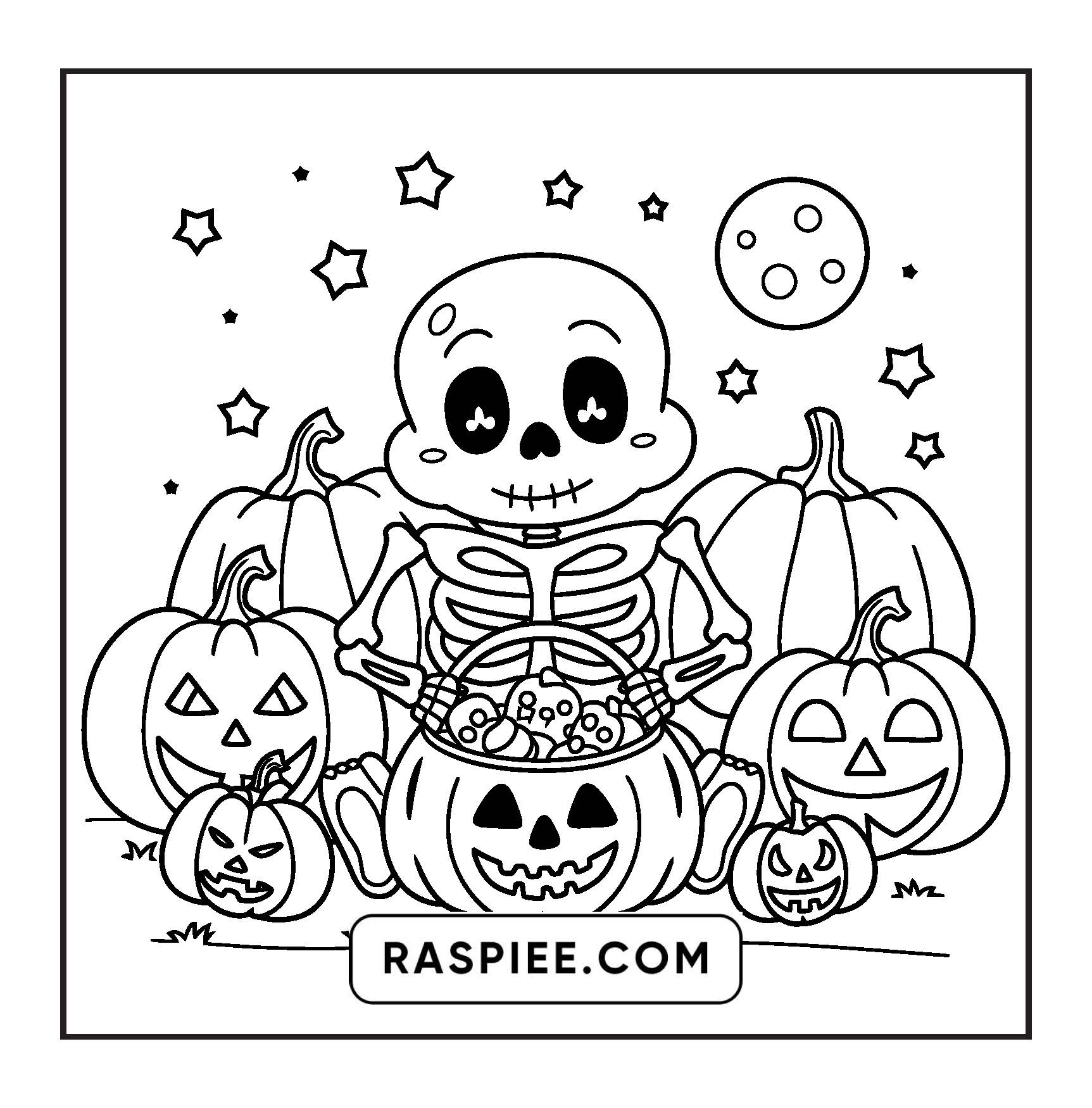 117 Bold and Easy Spooky Besties Halloween Coloring Pages
