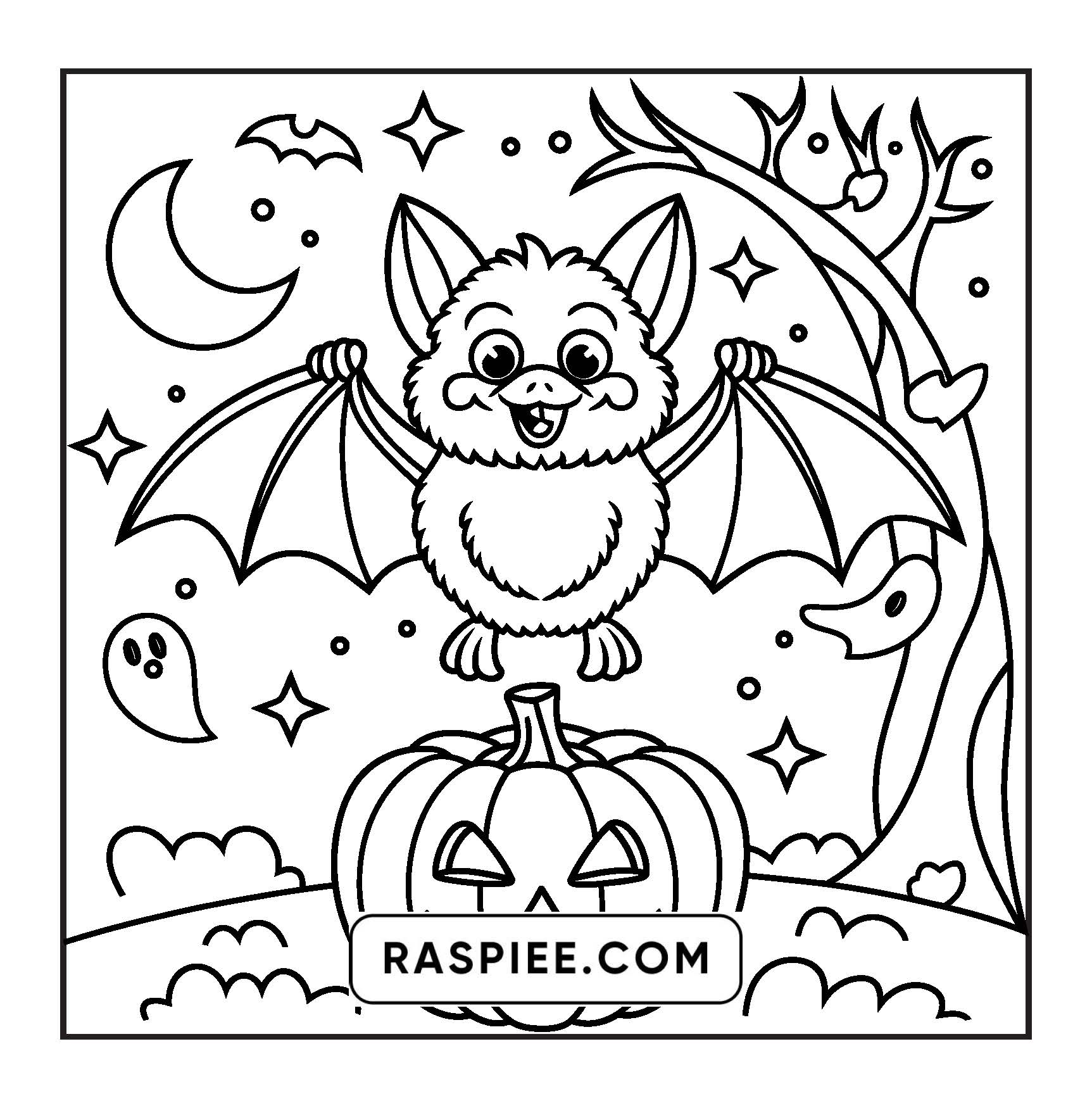 117 Bold and Easy Spooky Besties Halloween Coloring Pages