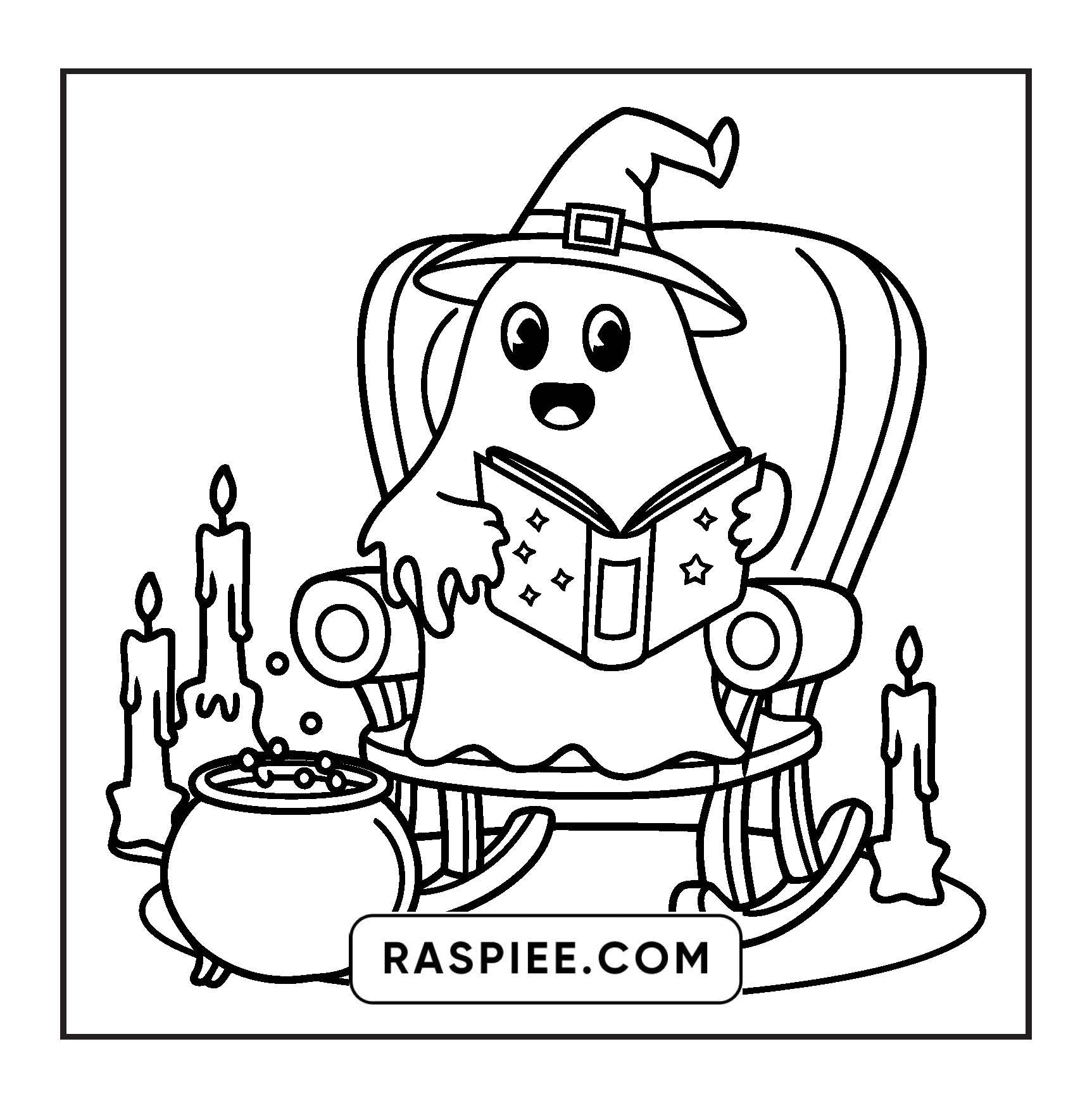 117 Bold and Easy Spooky Besties Halloween Coloring Pages