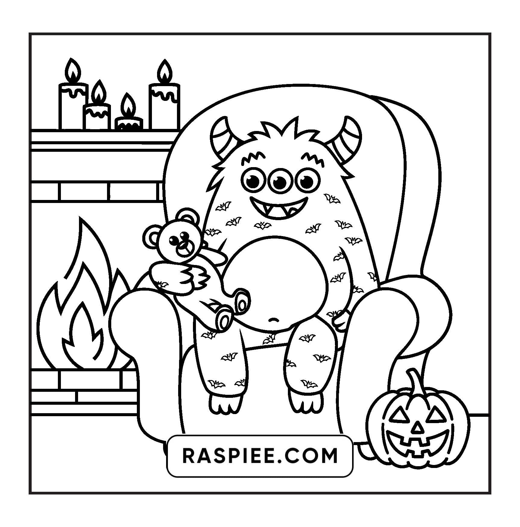 117 Bold and Easy Spooky Besties Halloween Coloring Pages