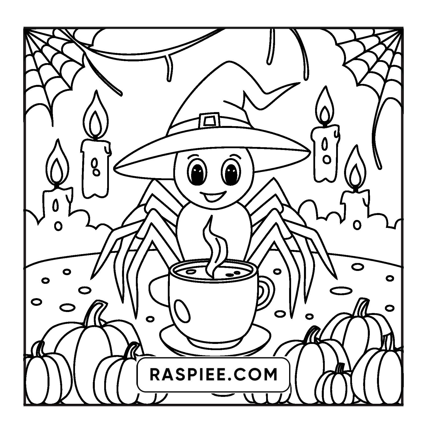 117 Bold and Easy Spooky Besties Halloween Coloring Pages