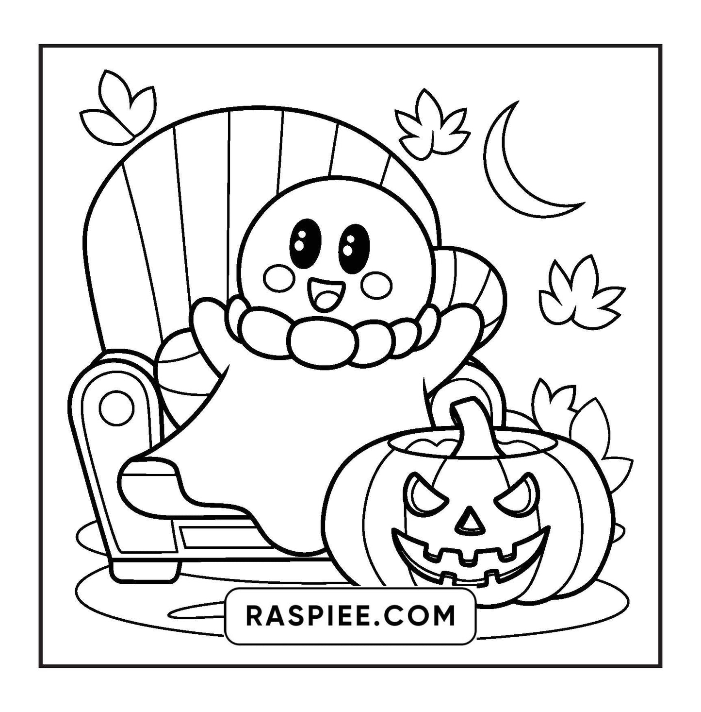 117 Bold and Easy Spooky Besties Halloween Coloring Pages
