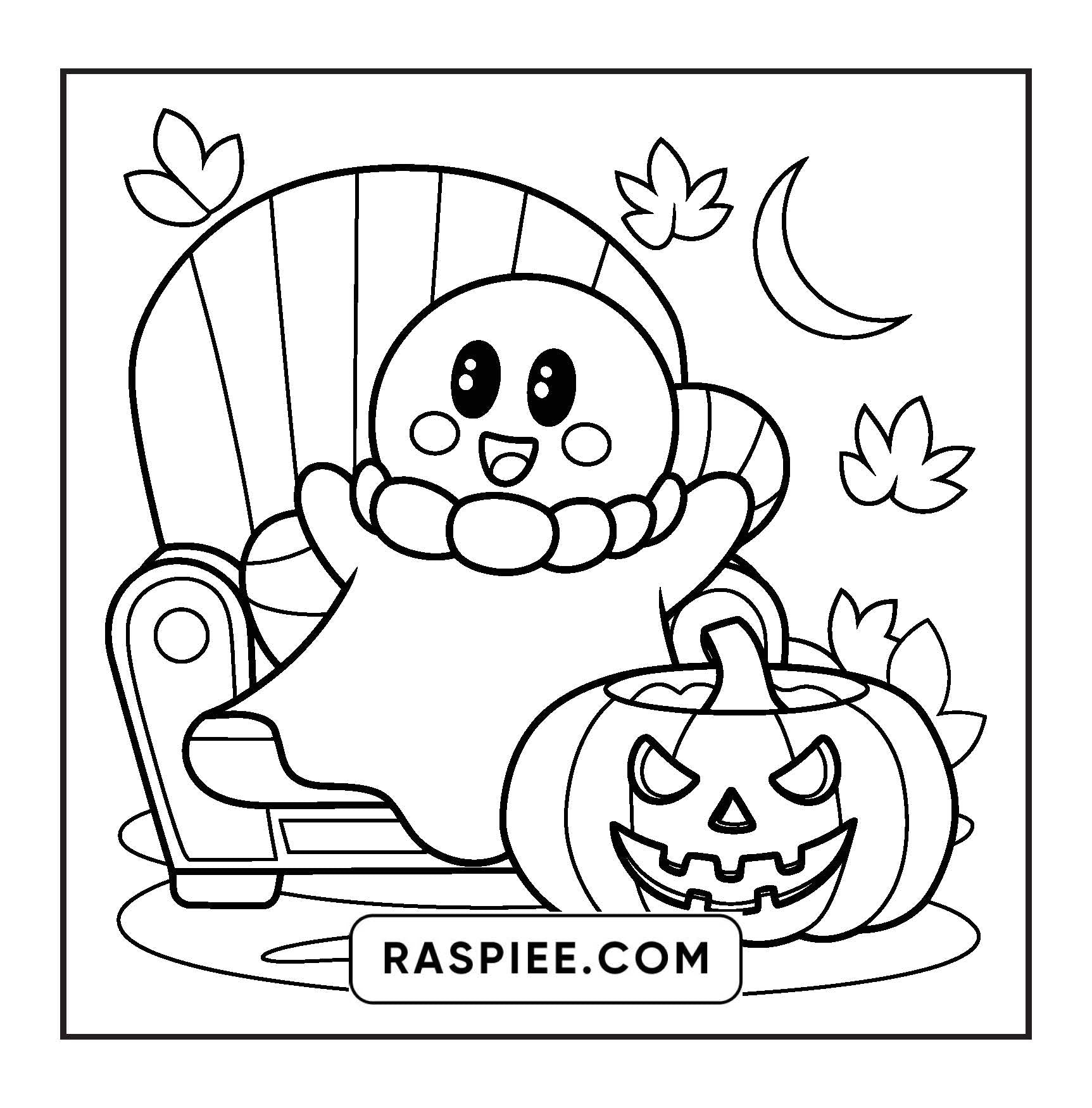 117 Bold and Easy Spooky Besties Halloween Coloring Pages