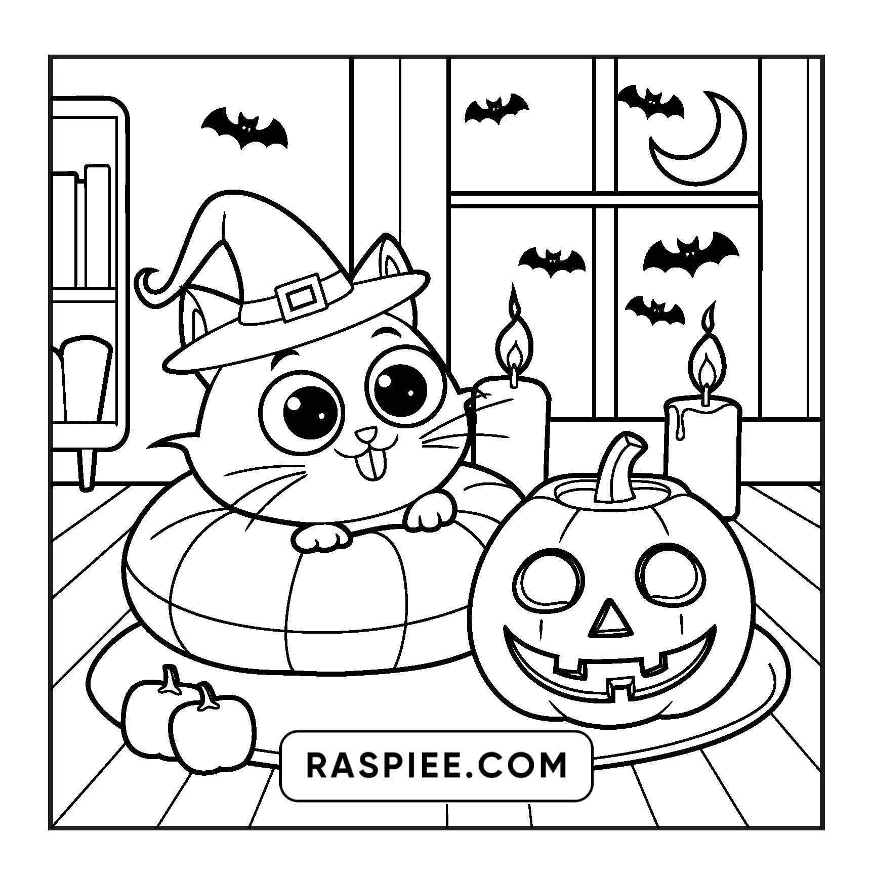 117 Bold and Easy Spooky Besties Halloween Coloring Pages