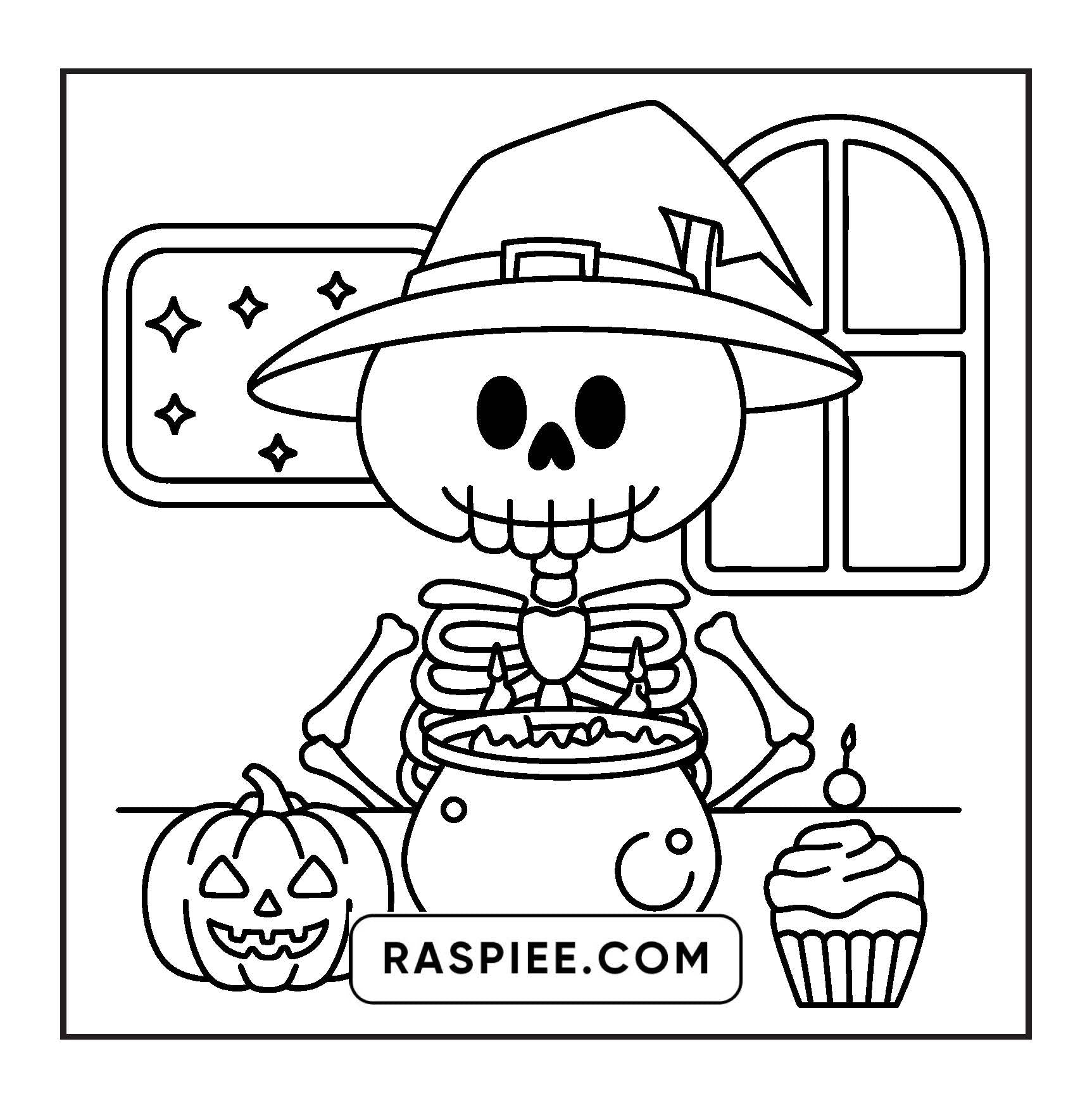 117 Bold and Easy Spooky Besties Halloween Coloring Pages