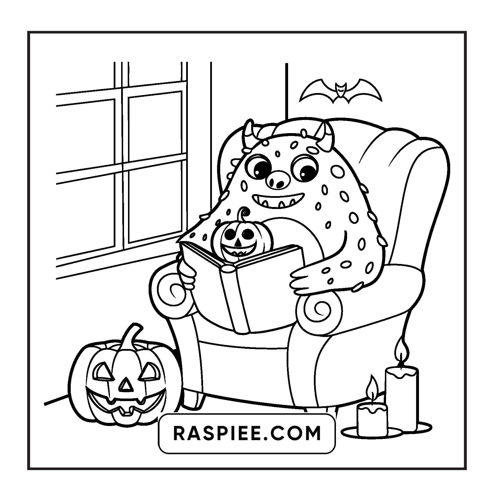 117 Bold and Easy Spooky Besties Halloween Coloring Pages