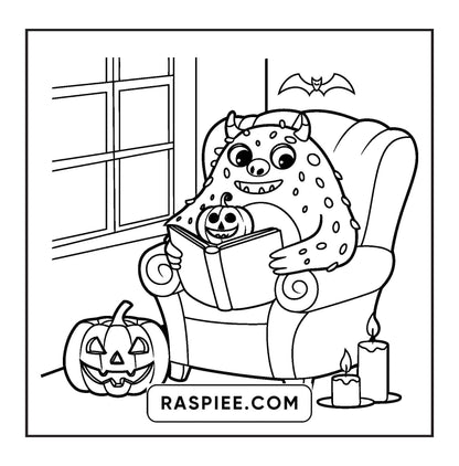 117 Bold and Easy Spooky Besties Halloween Coloring Pages